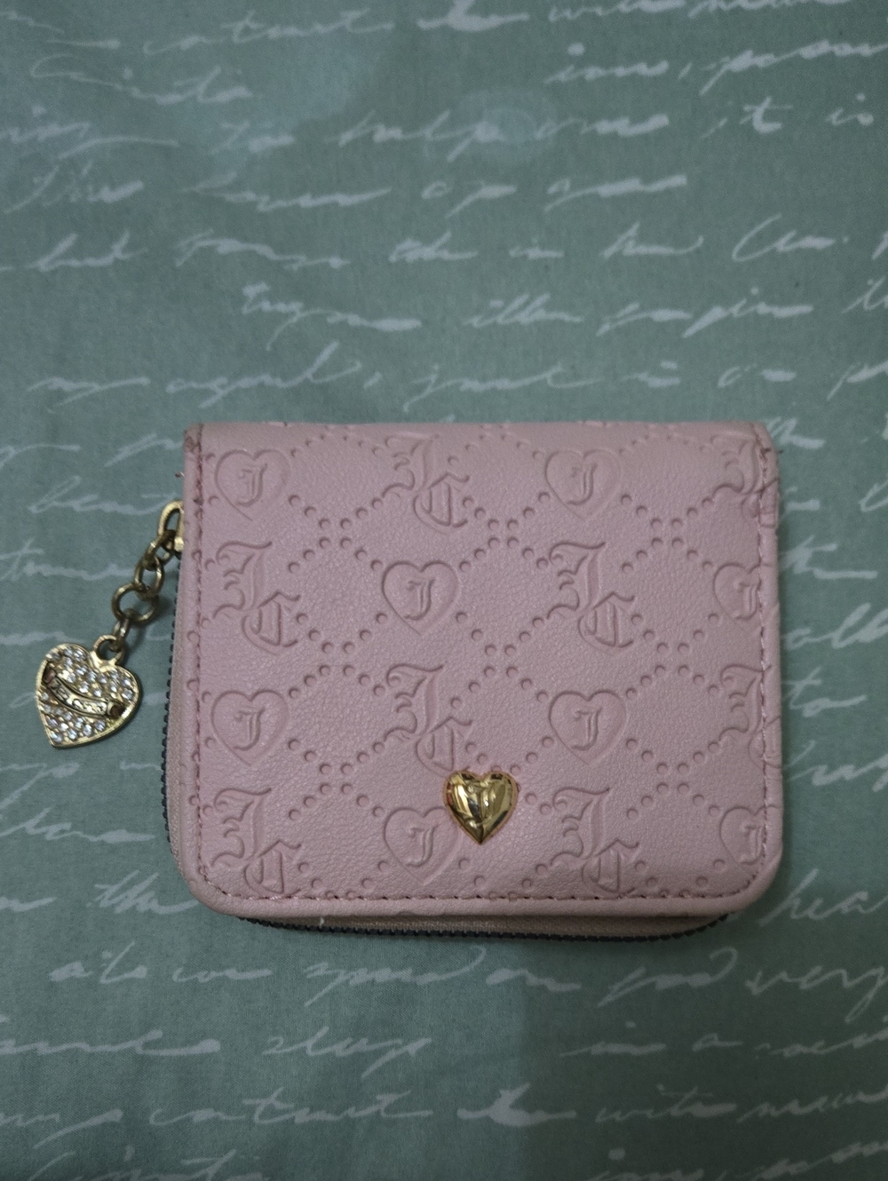 Juicy Couture Light Pink & Gold Compact Card Wallet